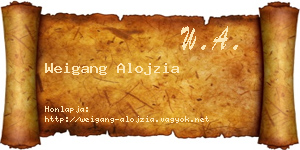 Weigang Alojzia névjegykártya